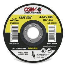 CGW Abrasives 35130 - Fast Cut Wheels - Metal/Stainless Steel