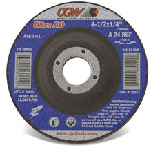 CGW Abrasives 45212 - 1/8" Depressed Center Grinding Wheels, Type 27 - Zirconia