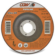 CGW Abrasives 35667 - Pipeline 1/8" Depressed Center Grinding Wheels - Zirconia